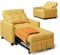 Xbro Schlafsessel mit Bettfunktion, Schlafsofa 3-in-1-Convertible-Stuhl-Bett, Verstellbares Schlafsofa mit Kissen und Tasche, Sessel mit schlaffunktio für kleine Wohnung (Gelb)