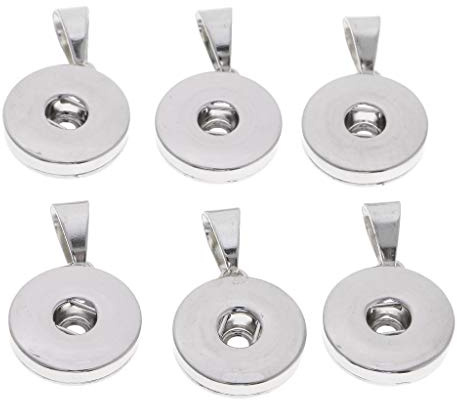 6 x 18/12 mm Druckknöpfe Basis Anhänger Charms für DIY Schmuckherstellung 3 cm