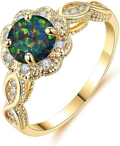 arenaworldFZ Natürlicher Blauopal-Ring, weißer Feueropal, Amethyst und Zirkonia, Damenschmuck, Edelstein, Verlobungsring, Jahrestag, Silber/Edelstein, blauer Saphir