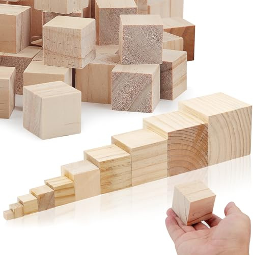 300 Stück Holzwürfel 10x10x10mm Klein Holzklotz Holzblock Kantholz Holzwürfel Blanko zum Basteln Wood Cubes Spielsteine Holzklötze Holzsockel WüRfel Holz für Holz DIY Malen Handwerk Dekoration Zahlen