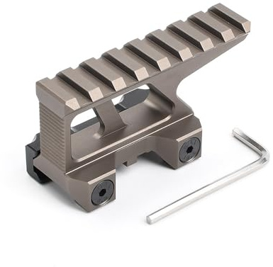 QIRUIMY GG Taktische Red Dot Riser Mount Zielfernrohrbasis 20mm Picatinny Schiene für Nachtsicht T1 T2 Optisches Zielfernrohr Visier (Braun)