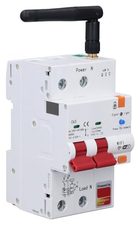 Marhynchus Disjoncteur Intelligent avec Commande Vocale et Minuterie, Protection contre les Fuites de Télécommande 2P 63A pour la Protection Intelligente du Bureau à Domicile (AC230V)