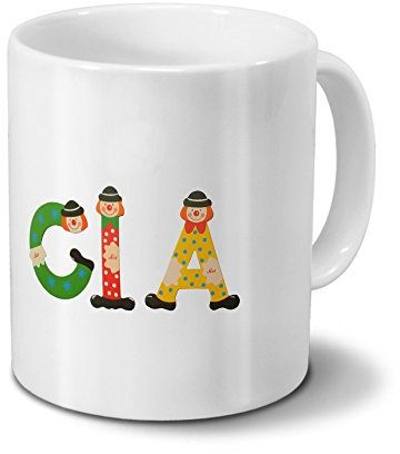 printplanet Tasse mit Namen CIA - Motiv Holzbuchstaben - Namenstasse, Kaffeebecher, Mug, Becher, Kaffeetasse - Farbe Weiß