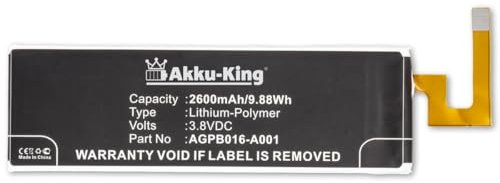 Akku-King Akku kompatibel mit Sony AGPB016-A001 - Li-Polymer 2600mAh - für Xperia M5, M5 Dual, E5606, E5633, E5643, E5653, E5663