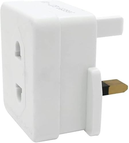 Visibee Toothbrush/Shaver Plug Adaptor UK Bathroom Socket Convertor 2 Pin To 3 Pin Charger 1A Fused - White