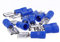 REY Pack de 100 Unidades de Terminales Tipo Faston Hembra (16-14 AWG), Aislante Color Azul, Sección Cable 1-2,5 mm2