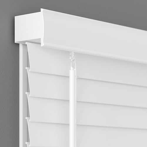 Lumino - Tende oscuranti Senza Fili in Finto Legno, 5 cm, Colore Bianco (Oltre 250 Misure per finestre Tagliate su Misura aggiuntive), Bianco, 27W x 64L
