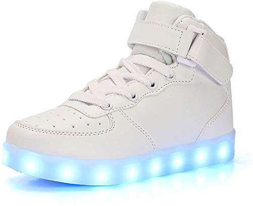 7 Farben LED Schuhe USB Aufladen Leuchtschuhe Licht Blinkschuhe Leuchtende Sport Sneaker Light up Turnschuhe Damen Herren Kinder Shoes
