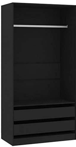 vidaXL Kleiderschrank, 100 x 50 x 200 cm, Schwarz