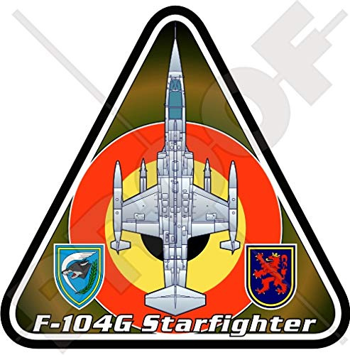 F-104 Starfighter BELGIEN Lockheed-SABCA F-104G Air Force BAF, 95mm Vinyl Sticker, Decal Aufkleber