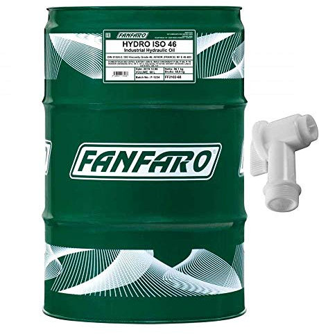 60 Liter FANFARO FF Hydro ISO 46 Hydrauliköl inkl. Auslaufhahn DIN 51524-2