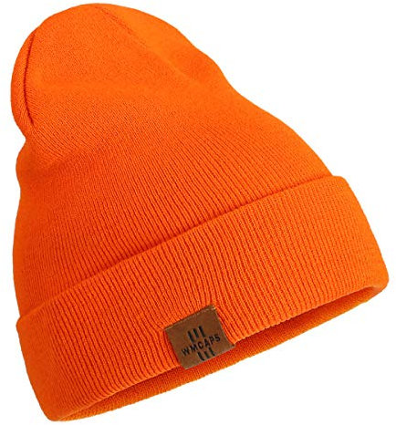 Beanie for Men, Comfortable Breathable Soft Beanie, Fashion Winter Hats for Women and Men, Gifts for Him/Her (Orange)