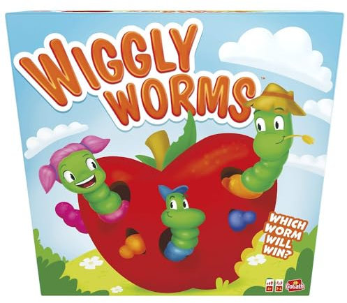 Goliath Wiggly Worms, Brettspiel für Kinder ab 4 Jahren, Gesellschaftsspiele für 2 bis 4 Spieler, Geschenk für Junge und Mädchen