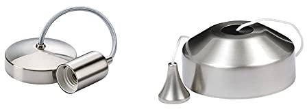 Knightsbridge 6 Inch E27 Contemporary Pendant Set + 8300BC 8300 Bathroom Pull Cord Light Switch, 230 V, Brushed Chrome
