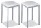 ASTIMESA TACUBL Dos Taburetes de Cocina Modelo Cuadrado Polipiel Blanco Estructura de Metal Blanco, Altura de Asiento: 45 cms