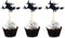 Arthsdite 24 Stück Hexen-Cupcake-Aufsätze, schwarz, glitzernd, Halloween-Party-Dekoration, Halloween-Cupcake-Picks, Geburtstagstorten-Dekoration.