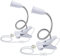 Clip Desk Lamp, 2PCS Clip on Light E27 with Plug and Switch,360 Degrees Flexible Neck Clip on Lamp Holder, Clip on Spotlight with 2.2M Cable, Clamp Light Plant Light for Bedroom Desk Garages Kitchen