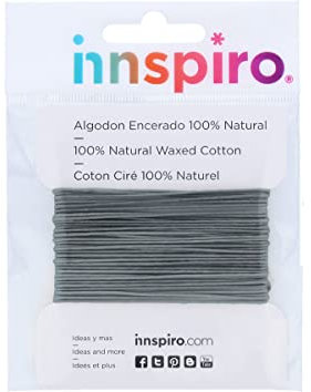 INNSPIRO Cordon Fin en Coton ciré Vert Gris, 0,5 mm, 5 m.