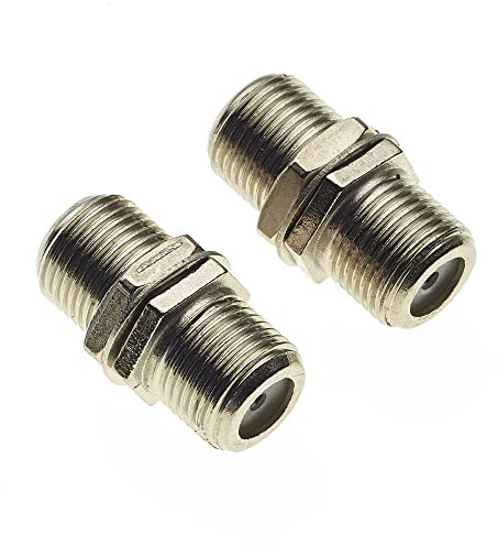 Keple Accoppiatore per cavo coassiale RF, Confezione da 2 - Adattatore da presa di tipo F a presa di tipo F, connettori con corpo in zinco a barilotto femmina, connettore antenne radio RF