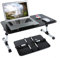 8AMTECH Adjustable Laptop Desk with Cooling Fan Foldable Laptop Tray with Legs Bed Table for Laptop Working Reading and Writing Eating in Bed Sofa Couch Floor (Large, Black)