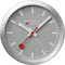 Mondaine Mini Wanduhr und Wecker mit Gehäuse aus Aluminium in Silber, Zifferblattfarbe: Grau, Durchmesser: 12.5 cm, A997MCAL86SBV