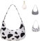 Umhängetasche Damen Handtasche, handtasche vintage, 90s Women's Shoulder Bag, Tasche Kleine Segeltuchtasche y2k Fashion Handtaschen für Frauen Kuh-muster