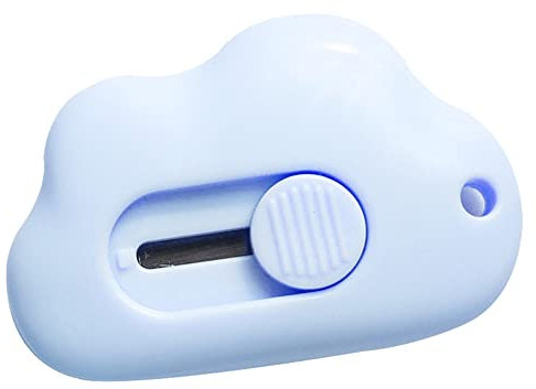 Nuage Forme Mini Art Cutter Portable rétractable Couteau Manuel Coupe Papier pour enveloppes Plastique Express déballage Fournitures de bureau Mini couteau de beauté (Bleu)