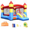 GOPLUS Château Gonflable pour Enfant de 3 à 10 Ans,Tissu Oxford, Filet de Protection Autour, Porte d’Entré avec Toboggan, Piquets de Fixation,370 x 280 x 230CM(Simple avec souffleur 450W)