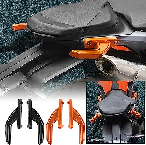Lorababer Motorrad CNC Aluminium Haltegriff für den hinteren Beifahrer, Handlauf-Set kompatibel mit Duke790 Duke890 DUKE 790 890 2018 2019 2020 2021 2022 2023 Armlehnenstütze (Orange)