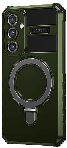 Magnetic Case for Samsung Galaxy S23 Ultra/S23 Plus/S23, Wireless Charging Cover with Hidden Kickstand Shell,Green,S23 6.1''