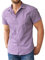 COOFANDY Short Sleeve Summer Shirts Men Non Iron Dress Shirts Stretch Formal Shirt Slim Fit Business Casual Shirt Iron Free Work Tops Purple-Plaid 3XL