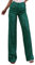 OBEEII Glitzer Hose Damen Pailettenhose Weites Bein Hose Elastische Taille Lose Fit Glitzerhosen Elegant Frauen Freizeithose Party Festival Club Mode Hosen Grün L