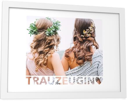 Papierschmiede® Trauzeugin Bild personalisiert mit Foto - A5 im Bilderrahmen - Geschenke für Trauzeugen - Personalisierter Fotodruck Hochzeit Beste Freundin Maid of Honor Fotodruck
