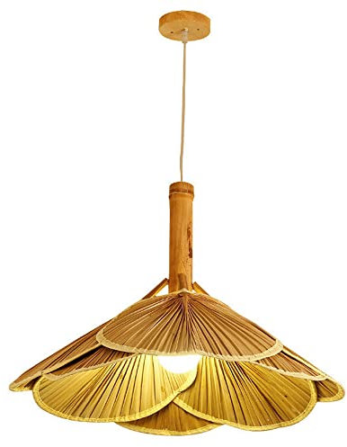 Ventilador de bambú colgante accesorios de iluminación, lámpara de estilo chino, lámpara de techo, iluminación ajustable para sala de estar, comedor, granja, boutique, decoración vintage To pursue