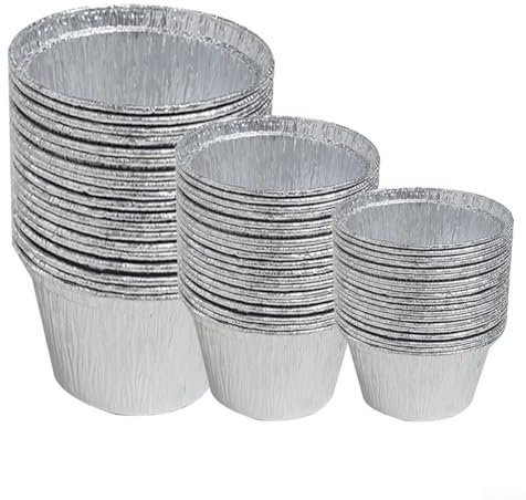 Vasos de aluminio resistentes y fiables para freidoras de aire y hornos, fáciles de almacenar (grandes)