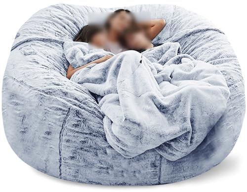 BURLOE Startseite Schwamm Bett Sitzsack Stuhlbezug Schonbezug Doppelschlafzimmer Balkon Große Uch Runder Weicher Flauschiger Bezug Keine Füllungen,2