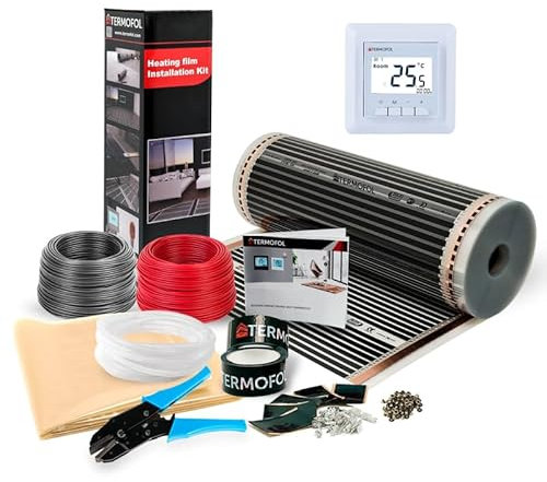Komplettes Infrarot-Fußbodenheizung Heizfolien Set 220W/M²