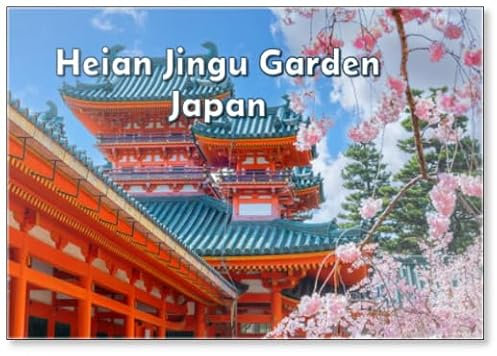 Kyoto, Japan: Heian Jingu Garden Is A Garden with A Variety of Plants, Ponds and Buildings and Weeping Cherry Trees, Making It's One of The Best Cherry Blossom Spots, Fridge Magnet