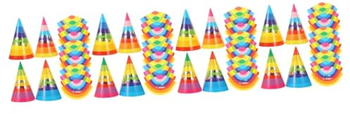ibasenice 128 Stk Konischer Geburtstagshut Kegelhut Aus Papier Partyzubehör Für Kinder Feiertagshüte Für Kinder Kindergeburtstagskrone Geburtstagshut Aus Papier Hutverzierung Für Kinder