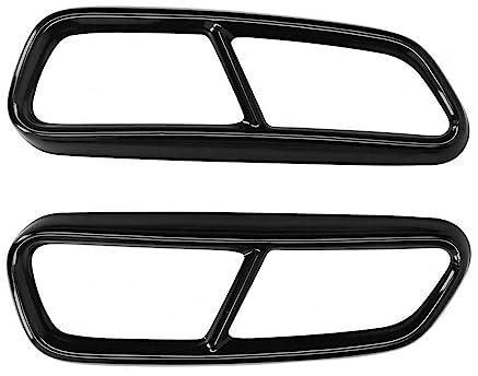 TRASH BIN Für Audi A6 C7 2016 2017 2018 Auto Quad Auspuffblende Blende Edelstahl Glänzend Schwarz Ersatz-Kehlrahmen Auspuff Endrohr Abdeckung