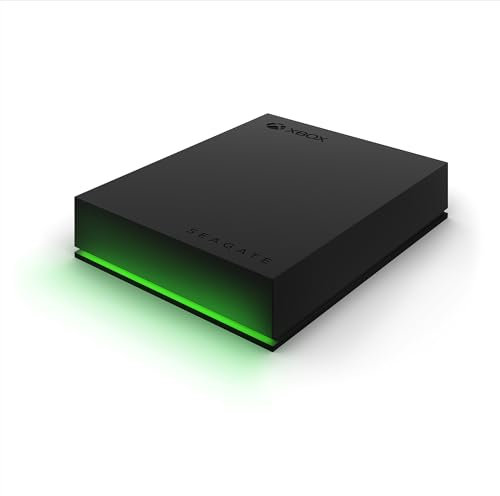 Seagate Disco Duro Externo portátil para Xbox de 5 TB, USB 3.2 Gen 1, Negro con Barra LED Verde integrada, Certificado Xbox, Servicios de Rescate por 3 años (STKX5000403)