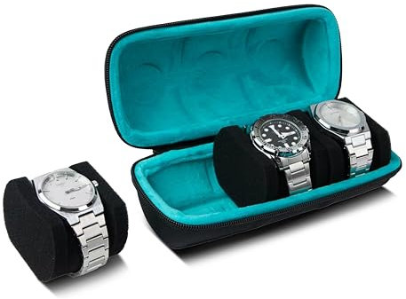MINOIC Porta Orologi da Viaggio EVA e Nylon - Scatola Orologi Organizzatore - Custodia Orologi Imbottito - Portaorologi per Uomo - Custodia Orologi Funzionale - Scatola Porta Orologi Leggera