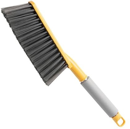 Soft Bristle Bed Sweeping Brush, Soft Sofa Brush with Long Handle, Hand Broom, Dusting Brush for Bedroom (Lemon Yellow)