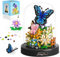 TOY PLAYER Schmetterling Blumen Micro Mini Baustein Set, Blumen Insekten klemmbausteine Bausteine mit Staubdichte Kuppel Und Sockel,Geschenk für Mädchen ab 6 Jahren (530 PCS)