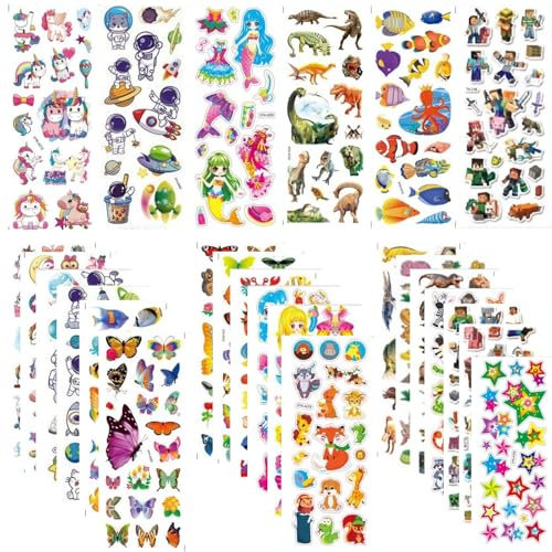3D Aufkleber für Kinder,30 Blätter Geschwollen Stickers,Kinder Aufkleber,Belohnungs Aufkleber,DIY-Dekoration,Basteln,Scrapbooking Lehrer, Kleinkinder