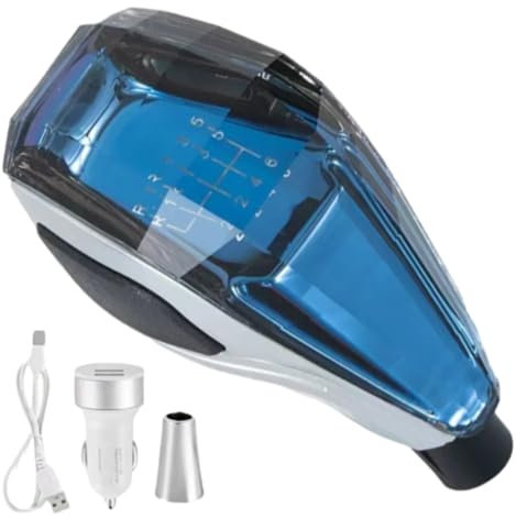 Riloer Auto-Schaltknauf 6 Gänge, Kristall-Schaltknauf, berührungsaktivierter, ultra-LED-beleuchteter Schaltknauf für Fahrzeuge mit Sechsgang-Schaltgetriebe ohne knopfaktivierte Schalthebel
