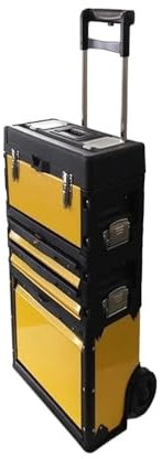 Werkzeugbox Werkzeugkoffer Home Hardware Toolbox Pull Rod Style Outdoor Toolbox Dreischichtige Kombinationsaufbewahrungsbox mit Radschubladen Werkzeugwagen Schnellverschluss und Organizer