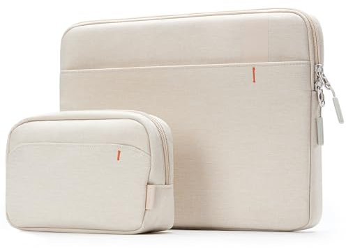 Inateck 360° Protection Housse 13 Pouces Compatible avec 13 MacBook Air M4/M3/M2/M1 2025-2018, 13 MacBook Pro M2/M1 2022-2016, 12.3 Surface Pro 11/10/9/X/8/7/6/5/4/3, XPS 13, Beige