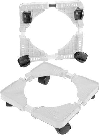 flexman Stand de Plante avec Roues, Support de Plante Roulante Universelle Réglable, Support de Plante avec Roues Universelles, Charrette de Fleurs pour Le Salon, Le Jardin (Blanc)