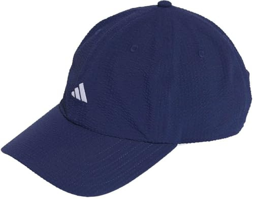 adidas Unisex Seersucker DAD Cap, Dark Blue/White, M-L